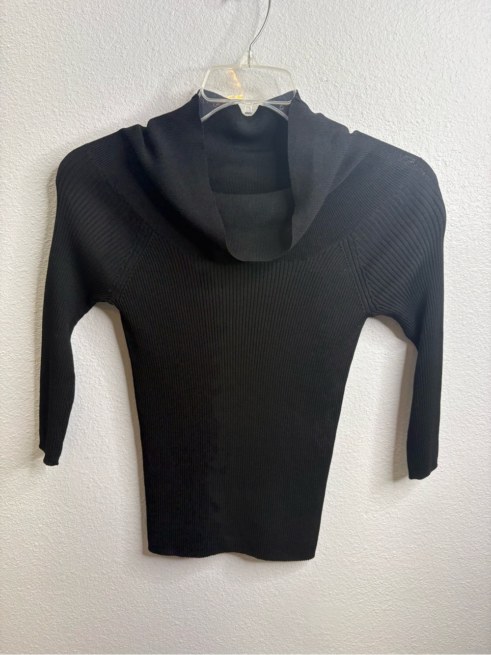 White House Black Market Cowl Neck Ribbed Blouse Size Large